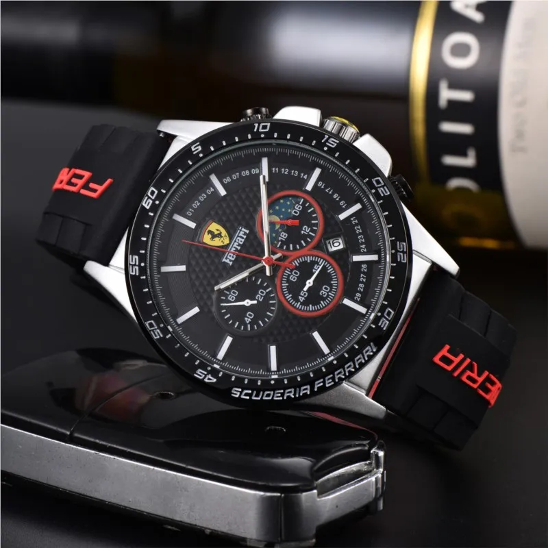 جديد الإبداعية الرجال Watche كوارتز ساعات المعصم الرياضة ساعة سيليكون حزام لفيراري F430 Stradale روما العنكبوت SF90 LaFerrari #2