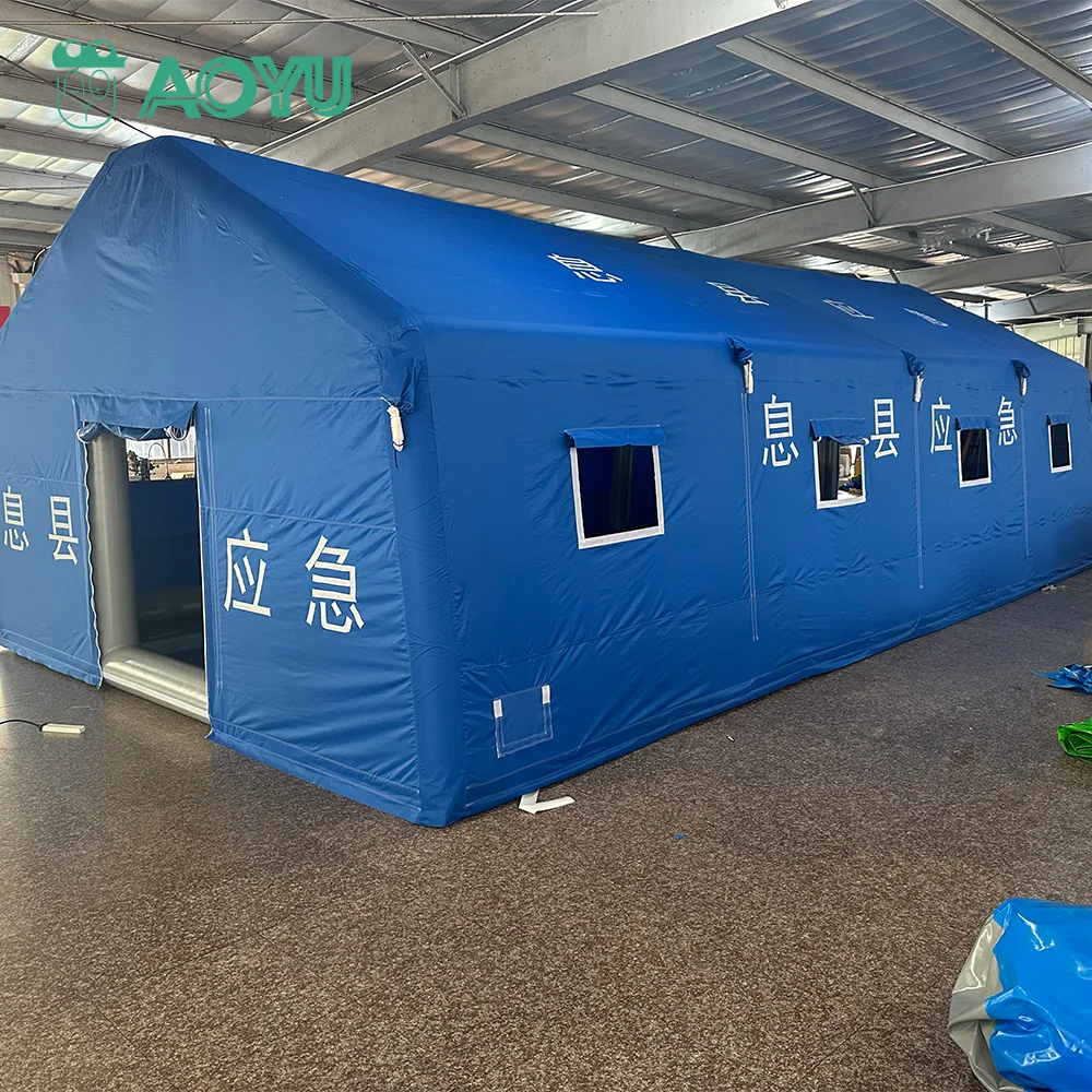 20 Person Hospital Inflatable Pvc Isolated Testing Canvas Icrc Post Disaster Emergency Tent High Quality for Sale