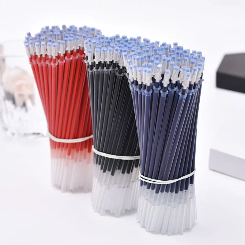 

10-50pcs Neutral Pen Refill Bullet Needle Tip Black Red Blue Ink Student Work Carbon Office Business Signature Ball Point Refill