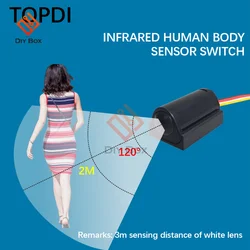 Interruptor infrarrojo con/sin Control de luz, Sensor de cuerpo humano, armario, PIR, 6V, 12V, 24V