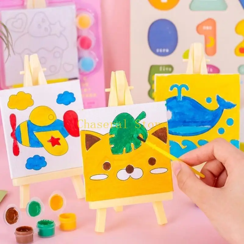 e7ce diy painting مجموعة الأطفال صورة الطلاء زيت الطلاء زيت الرسوم المتحركة هدية للأطفال