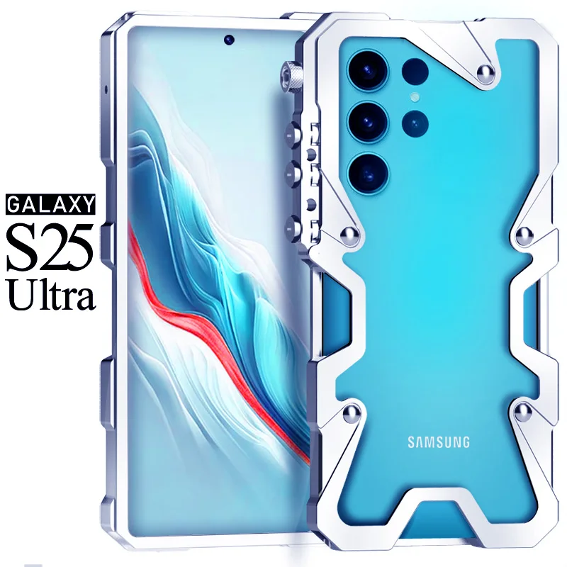 Tornillo de armadura de lujo, marco de parachoques de Metal a prueba de golpes, anticaída, antideslizante, duradero para Samsung S25Edge S24Ultra S23 S22 Plus S21 S20FE