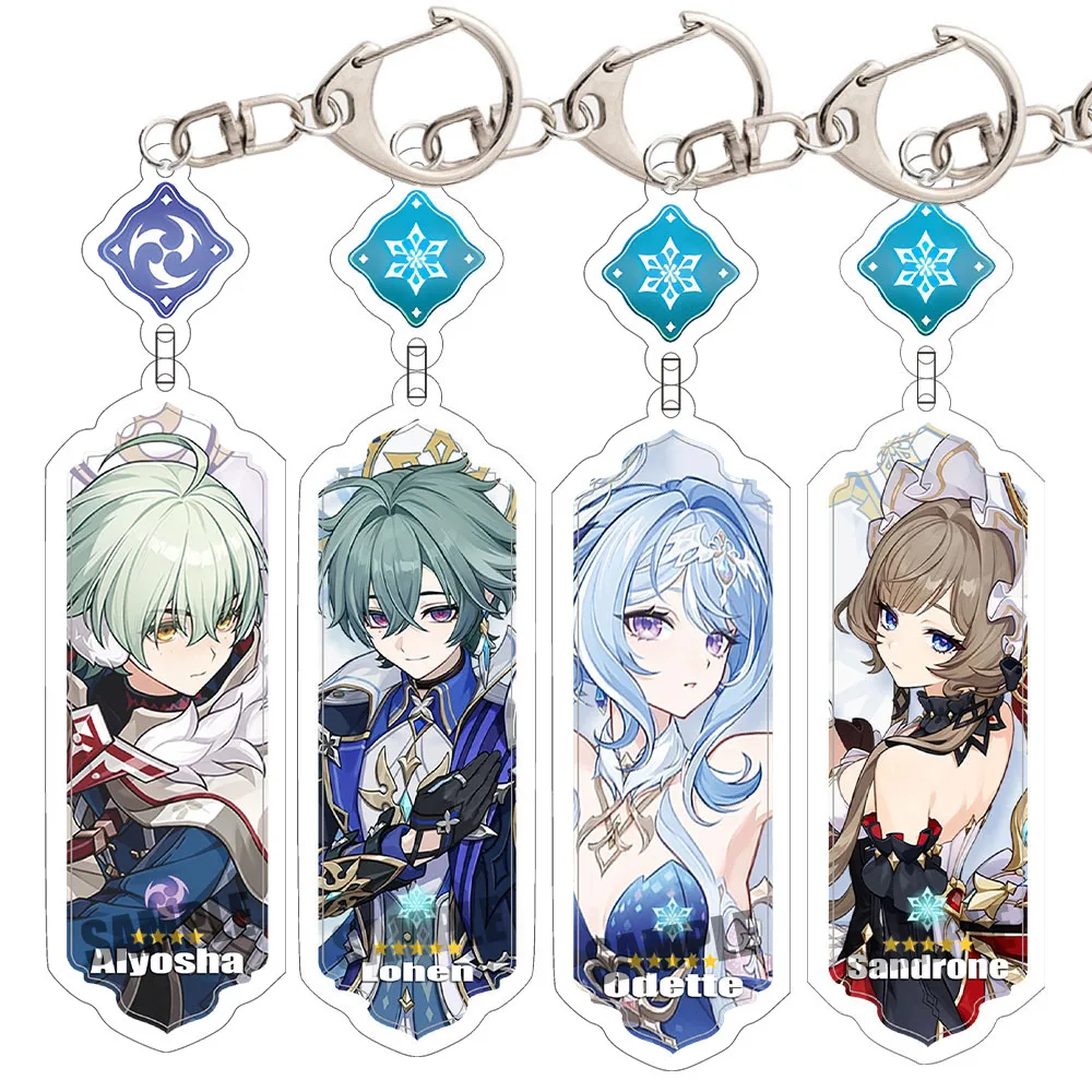 Anime Schlüsselanhänger Odette Flins Durin Mualani Furina Arlecchin Schlüsselkette Zubehör Genshin Impact Niedlicher Taschenanhänger Schlüsselring Geschenk