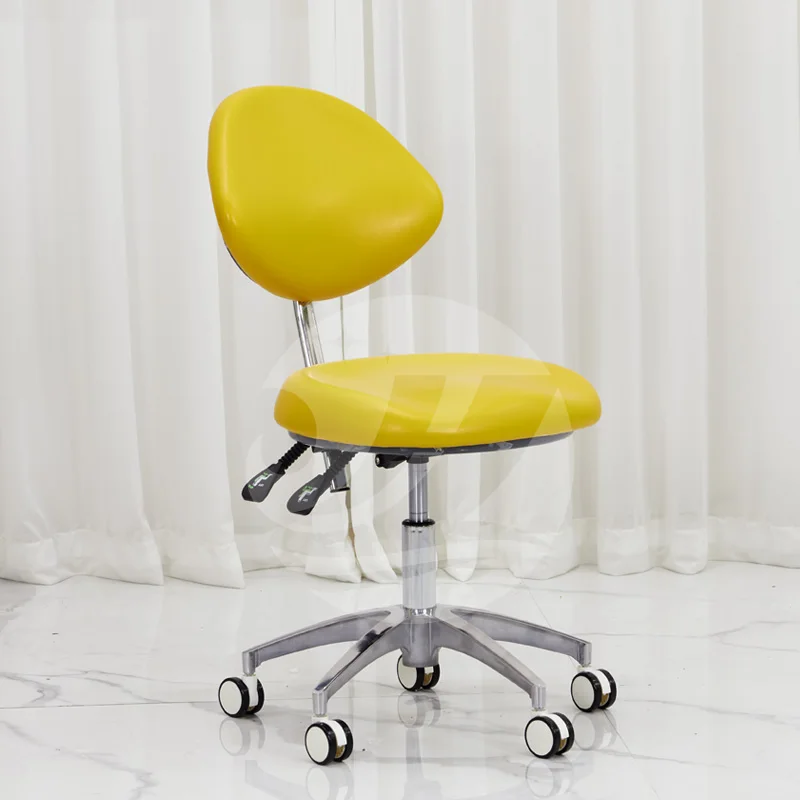 Salon Commercial Furniture PU Chrome Steel Frame Rotary Adjustable Hospital Doctor Chair Stool with Backrest
