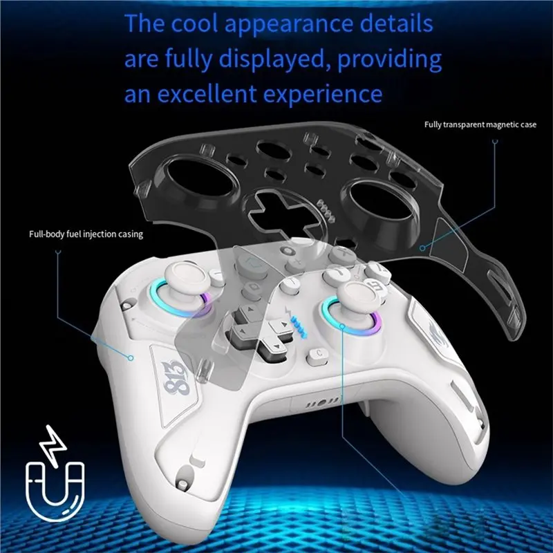 【VALUE MONEY】For Switch2 Dual Motor Wireless Game Controller RGB Light 9-Axis Gyroscope Gyro Programmable Gamepad