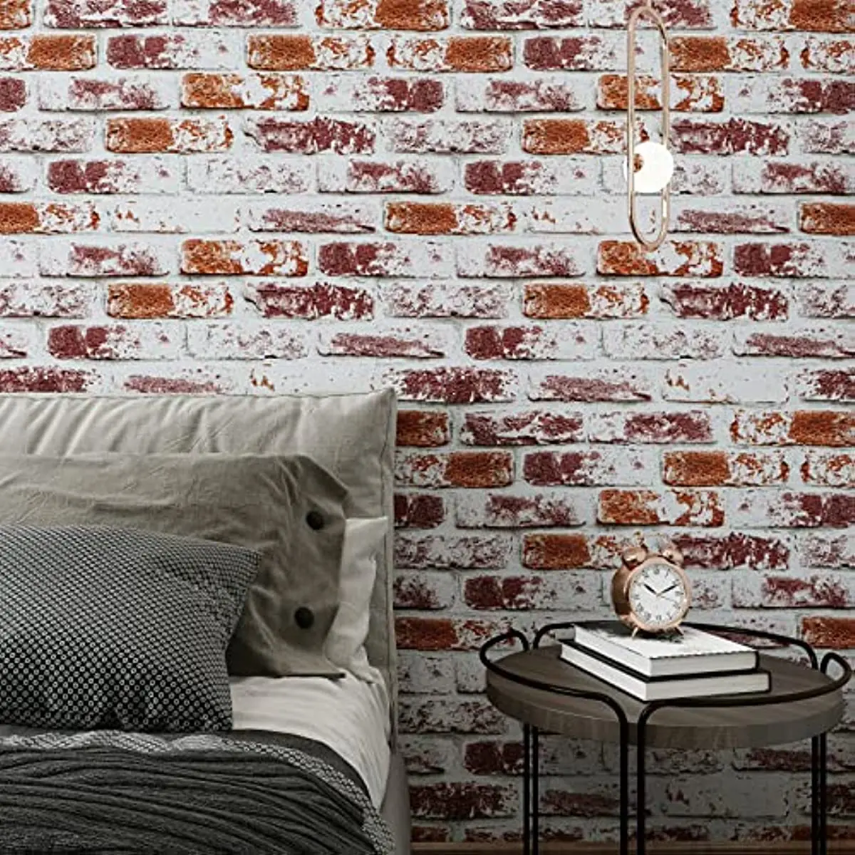 Rustic Painted Red Brick Peel and Stick Wallpaper Brick Contact Paper Faux Brick Self Adhesive Removable Wallpaper Wall Decor