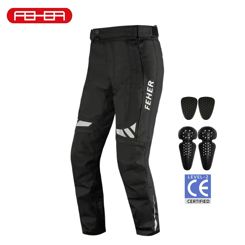 

FEHER Men's Motorcycle Pants,Black All Season Style, Drop Resistant, Waterproof, Windproof, Warm, Suitable for Off-road Riders