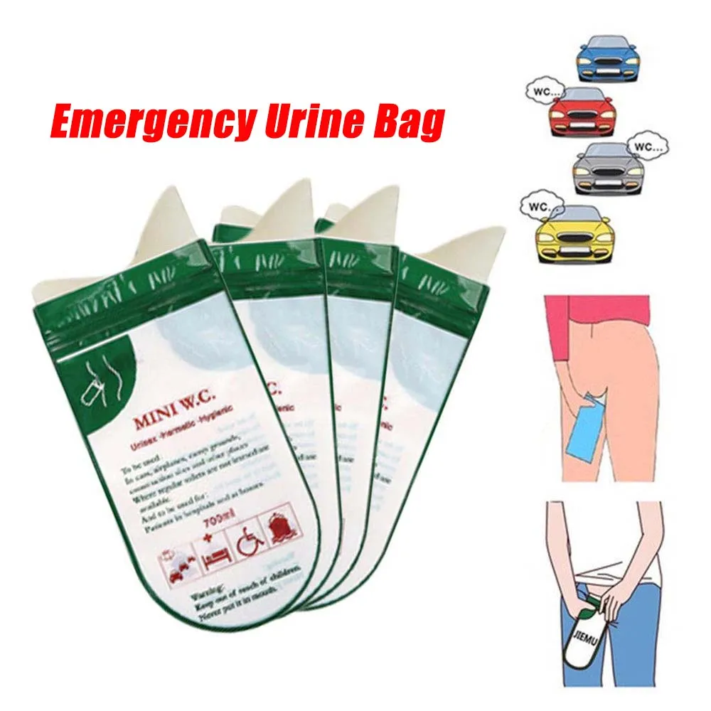 Unisex 4pcs Male Female Leak-proof Outdoor  Essential Camping Emergency Urine Bag Urine Bag Pee Bag Urinal