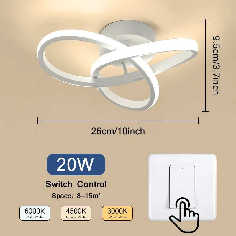 Huishoudelijke LED-kroonluchter Drie kleuren Lamp Moderne stijl Plafondlamp Slaapkamer Licht Oppervlakteinstallatie 220v Eetkamerlamp