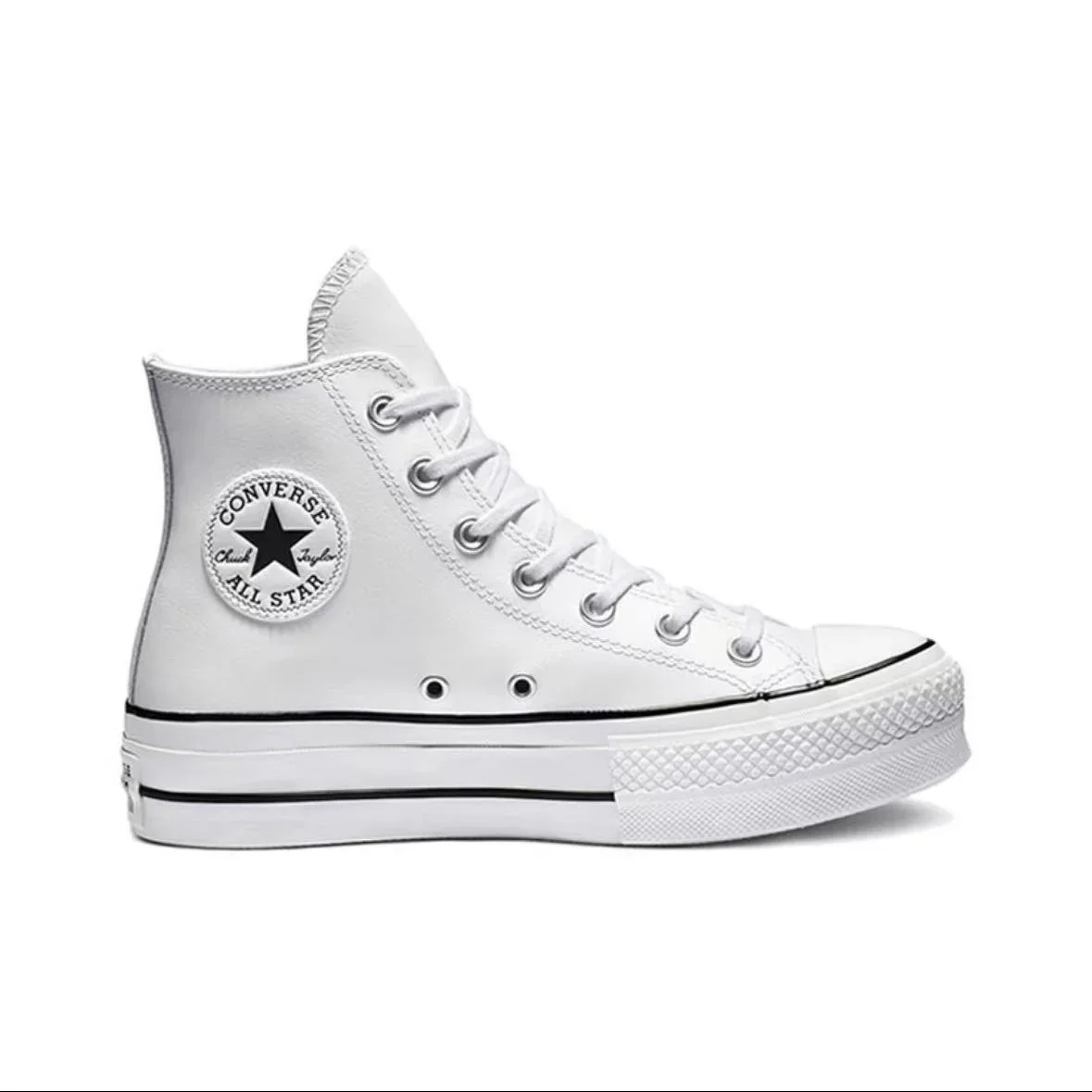 Converse Chuck Taylor All Star Platform Clean Skateboarding Shoes Men and Women Outdoor Canvas Shoes Vintage Sneaker White