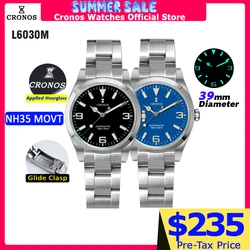 Cronos EX Diver Mechanical Men Watch NH35 39mm Automatic Sapphire Glass Bushed Bracelet 10ATM  L6030M