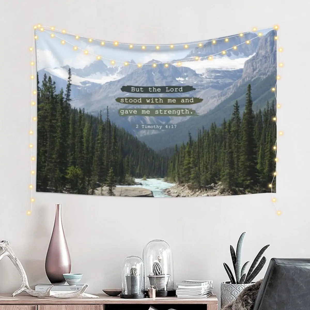 But the Lord stood with me, Canadian Rockies Tapestry Decorative Wall Things To The Room Tapestry