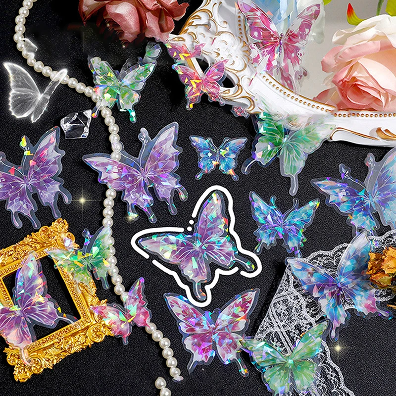 20Pcs Vintage Butterfly Sticker PET Material Paper Waterproof Stickers Set Fairy Tale Journal Stickers For Scrapbooking Planner