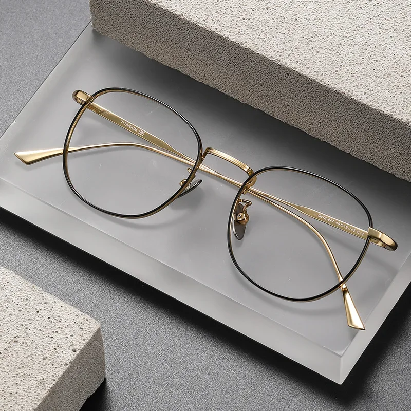 Hoge kwaliteit puur titanium Myopis leesbril voor heren dames anti blauw licht progressieve bril met dioptrie ronde lenzenvloeistof