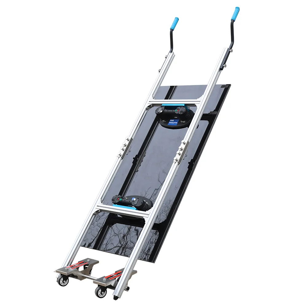 Foldable Large Format Tile Carrying Trolley 170kg Adjustable 1.5m 2.4m Handle System for Ceramic Porcelain Installation