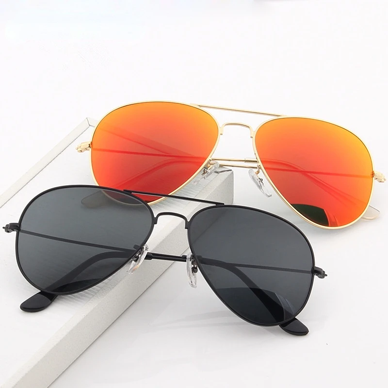 New Double Bridge Pilot Sunglasse Woman Alloy Frame Polit Mirror Sun Glasses Female Male UV400 Eyewear for Men