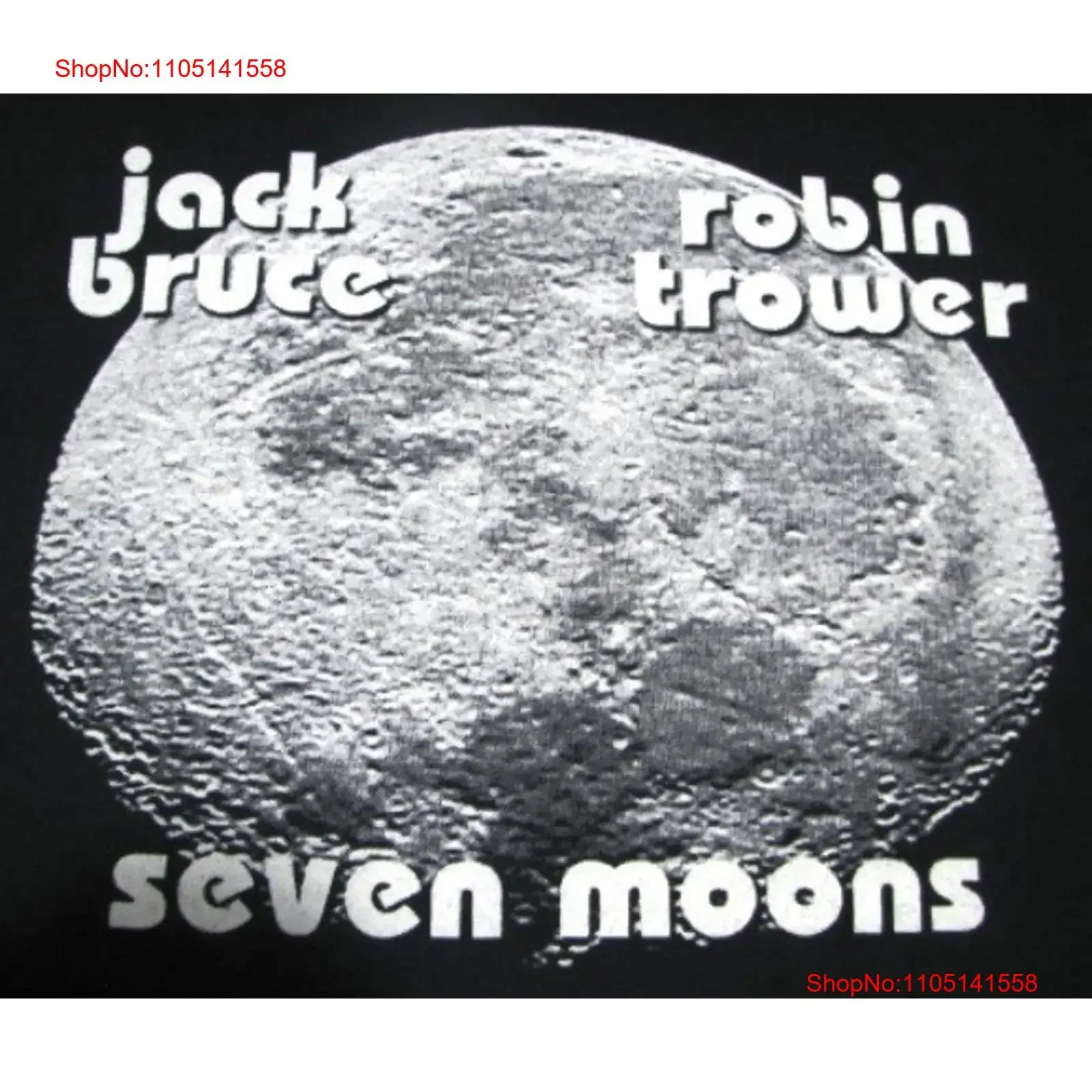 JACK BRUCE ROBIN TROWER Seven Moons Album Cover T Shirt Size XL vintage Washed Casual Versatile Stylish Slightly graphic Unisex