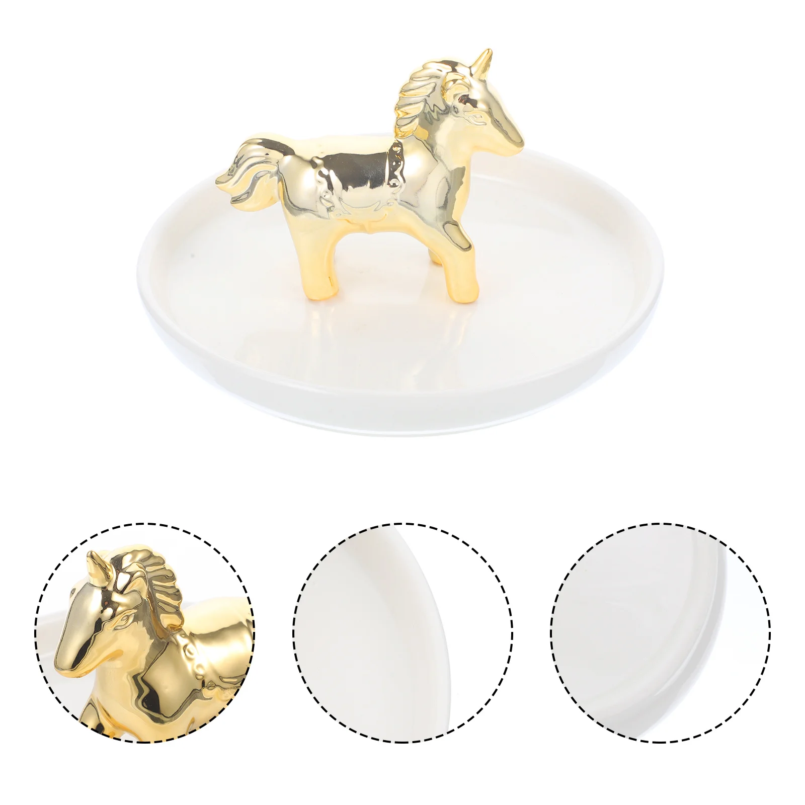 Jewelry Storage Plate Cartoon Animal Ceramic Tray Bedroom Trinket Dish Jewelry Holder Decorative Small Tray Ceramic Ring Dish