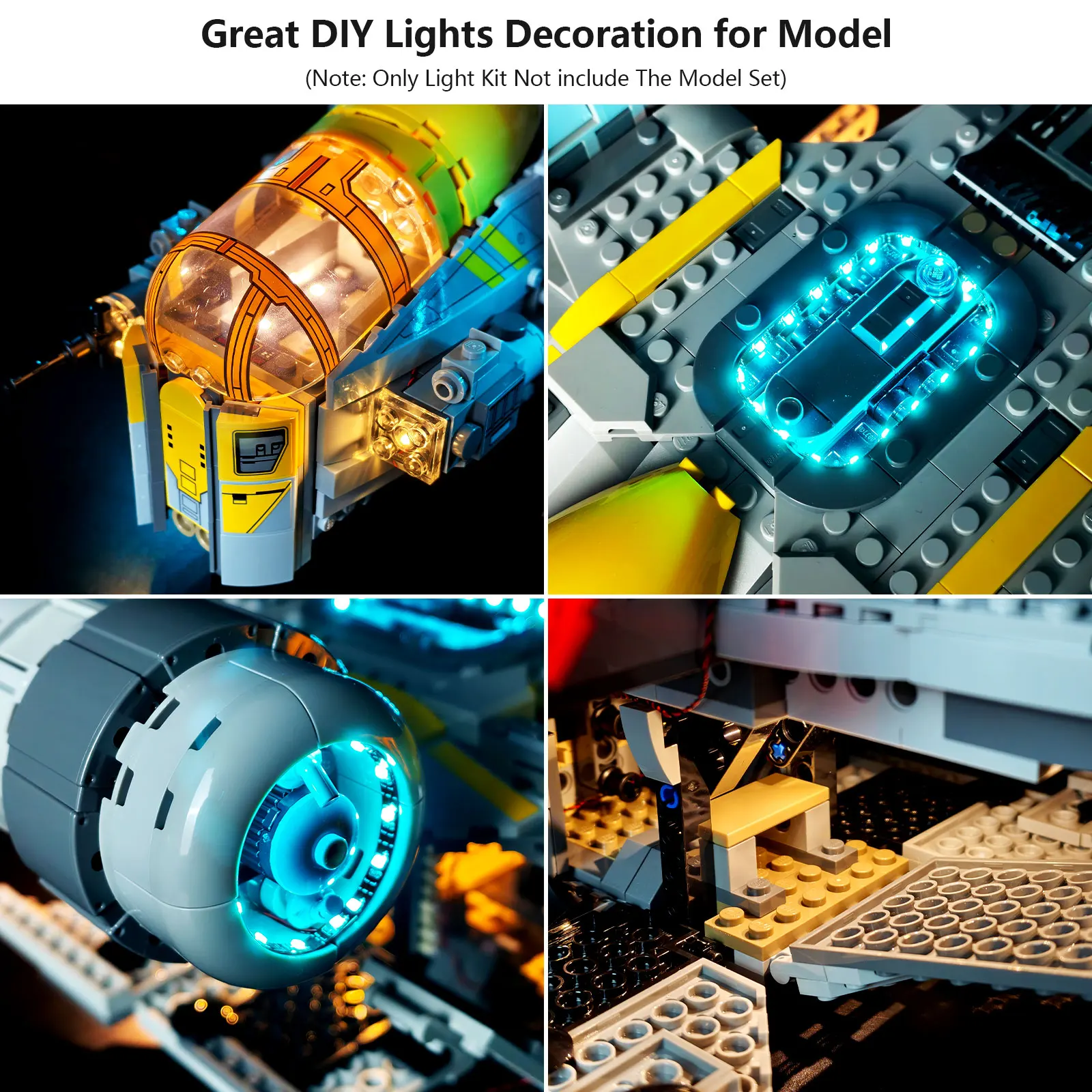 BRIXSPARK LED Light Kit for Lego 75447 MOC Building Blocks, USB DIY Light Set For Lego Razor Crest, Bricks Not Included