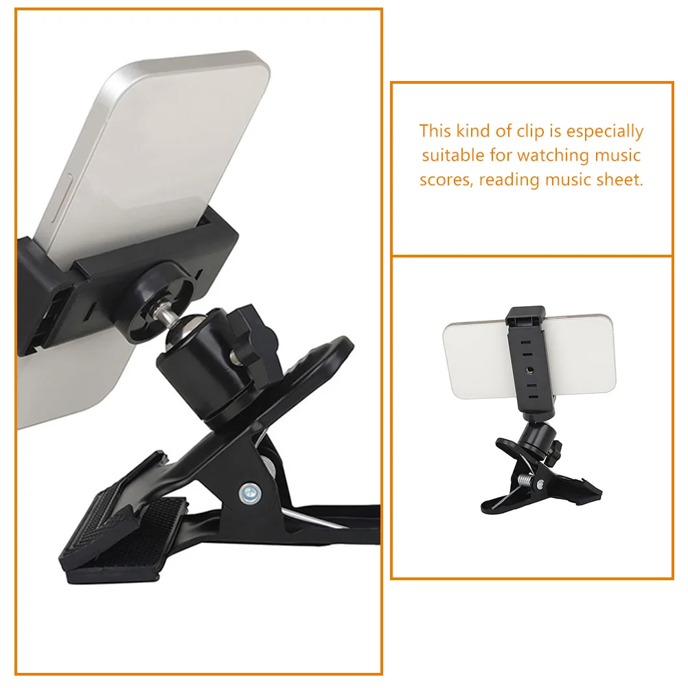 

2pcs Guitar Phone Stands Live Broadcast Bracket Rotation Support Mount For Guitar Ukulele Bass Thumb Piano Metal Clip-On