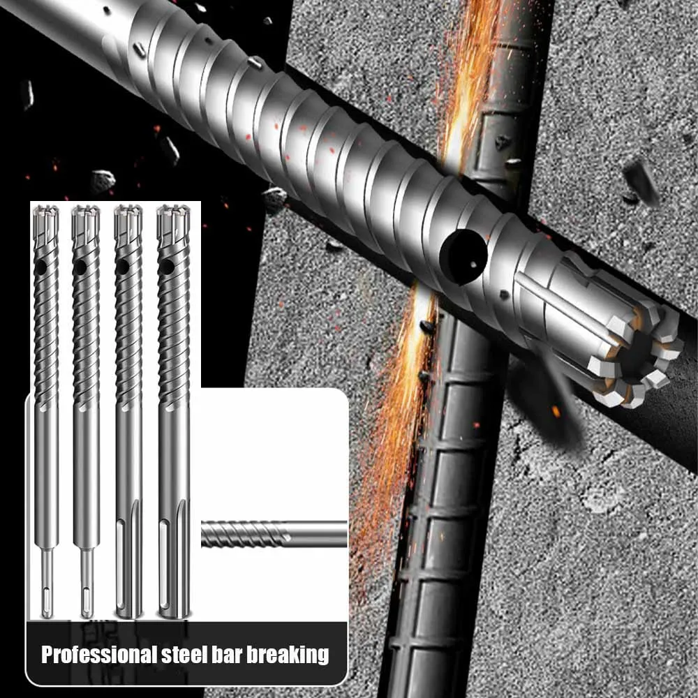 

SDS-Plus Reinforced Concrete Drill Bit with Steel-Cutting 8-Blade Design – High-Hardness Alloy for Heavy-Duty Rebar Penetration