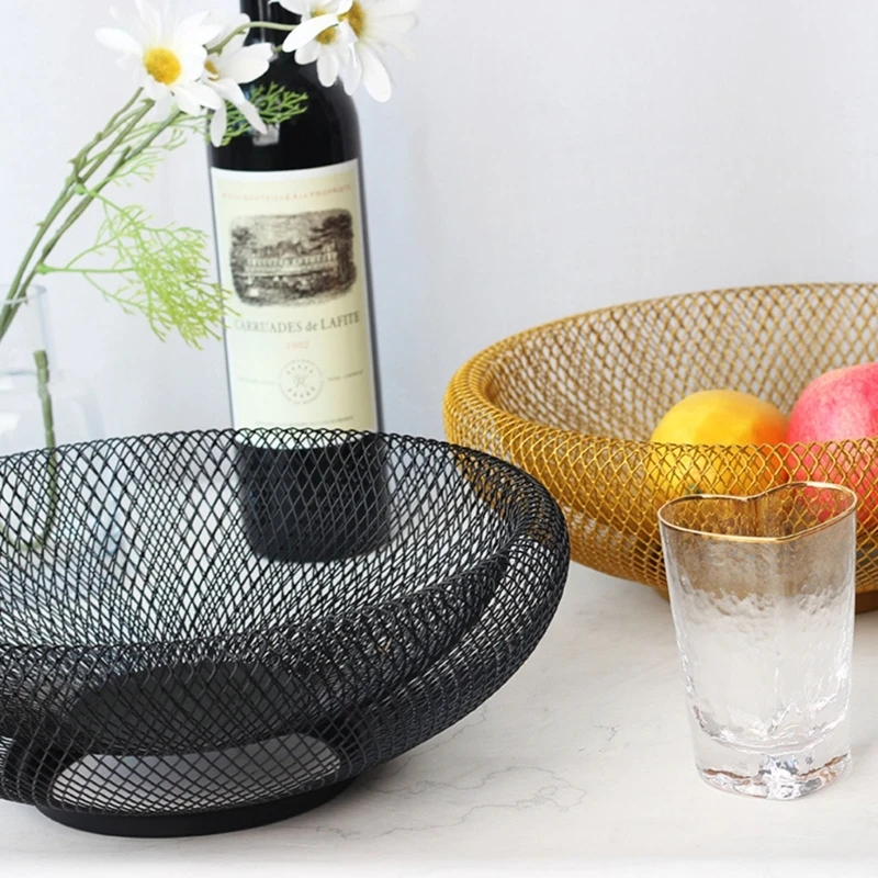 Iron Art Fruit Basket Plate Snack-Creative Bowl Storage Basket Kitchen