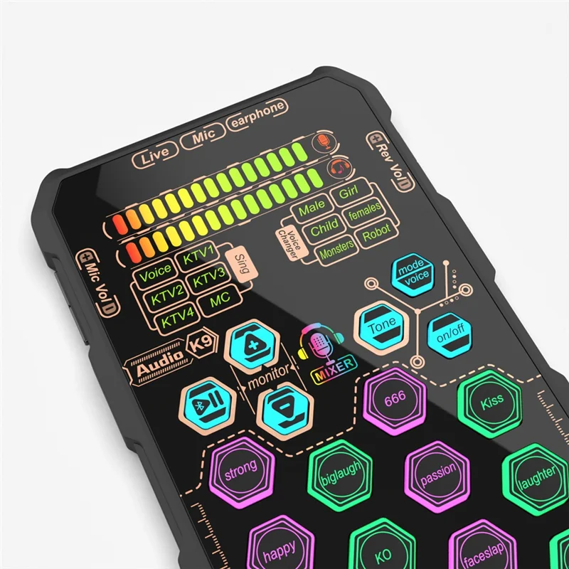 

Excellent-Digital Signal Processing Sound Card Handheld Outdoor Portable Sound Card Voice Changer