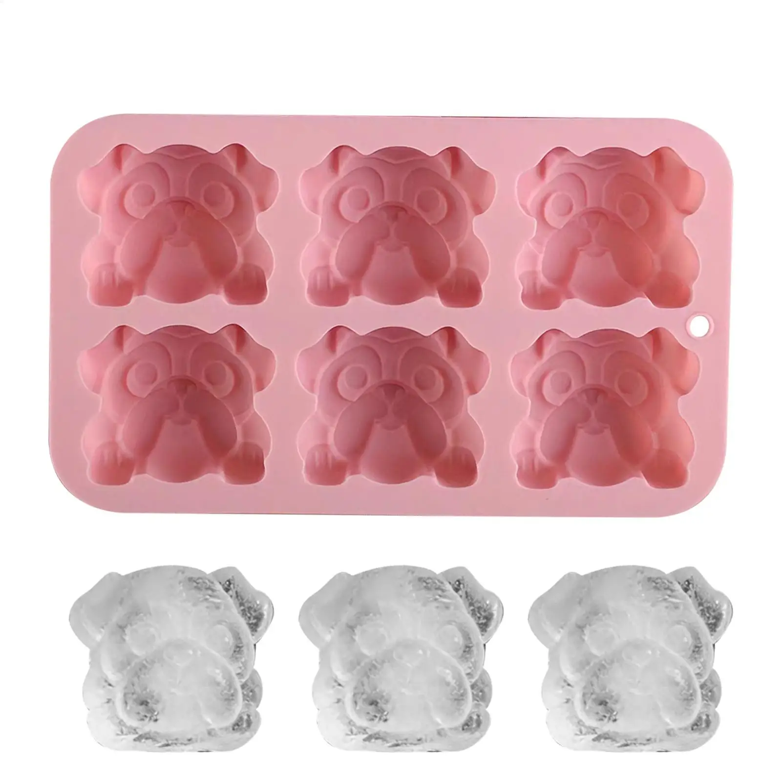 Ice Tray 6 Cavity Dog Shaped Silicone Ice Mold Chocolate Pudding Dessert Cake Baking Mould Kitchen Tool Candle Soap Making