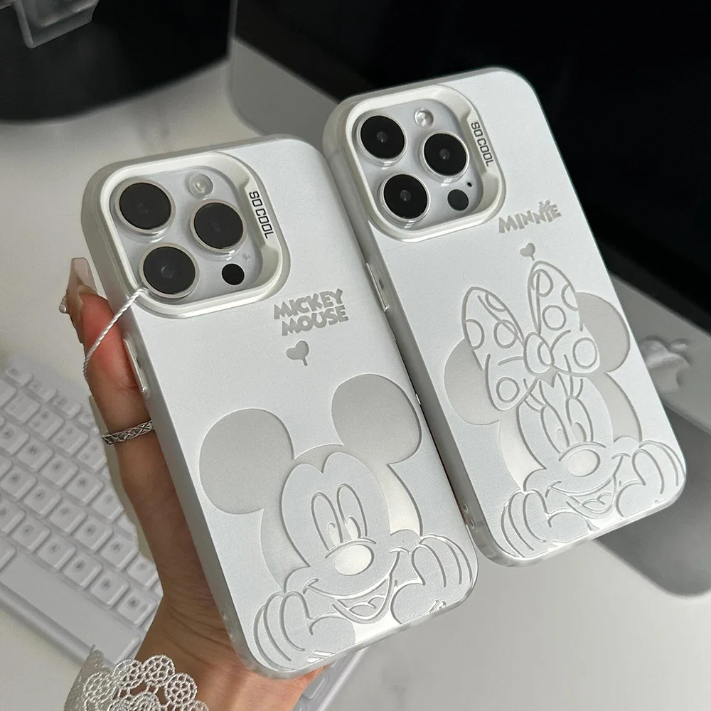 Cartoon Mickey Case For Samsung A73 A72 A55 A54 A53 A35 A34 A33 A32 A30 A24 A23 A22 A14 A05 4G 5G Matte Shockproof Cover