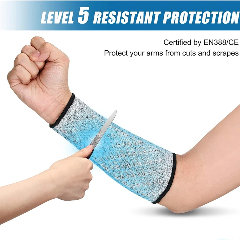 Mangas de protección de brazo para hombres y mujeres, protección de seguridad, resistente a Cortes, nivel 5, 4 pares