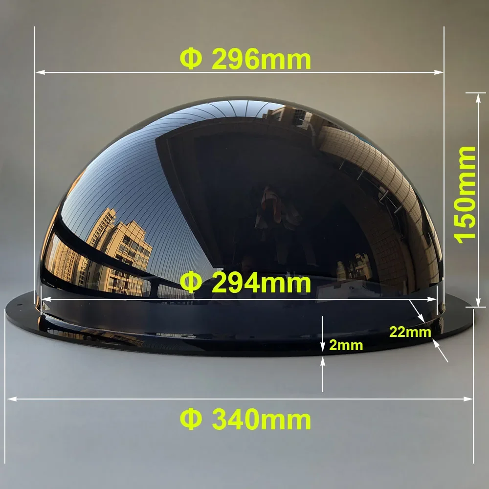 13 Inch 340x150mm Smoked Dark Gray Color Big Size PTZ Dome Glass Waterproof CCTV Globe Acrylic Plexiglass Protective Cover