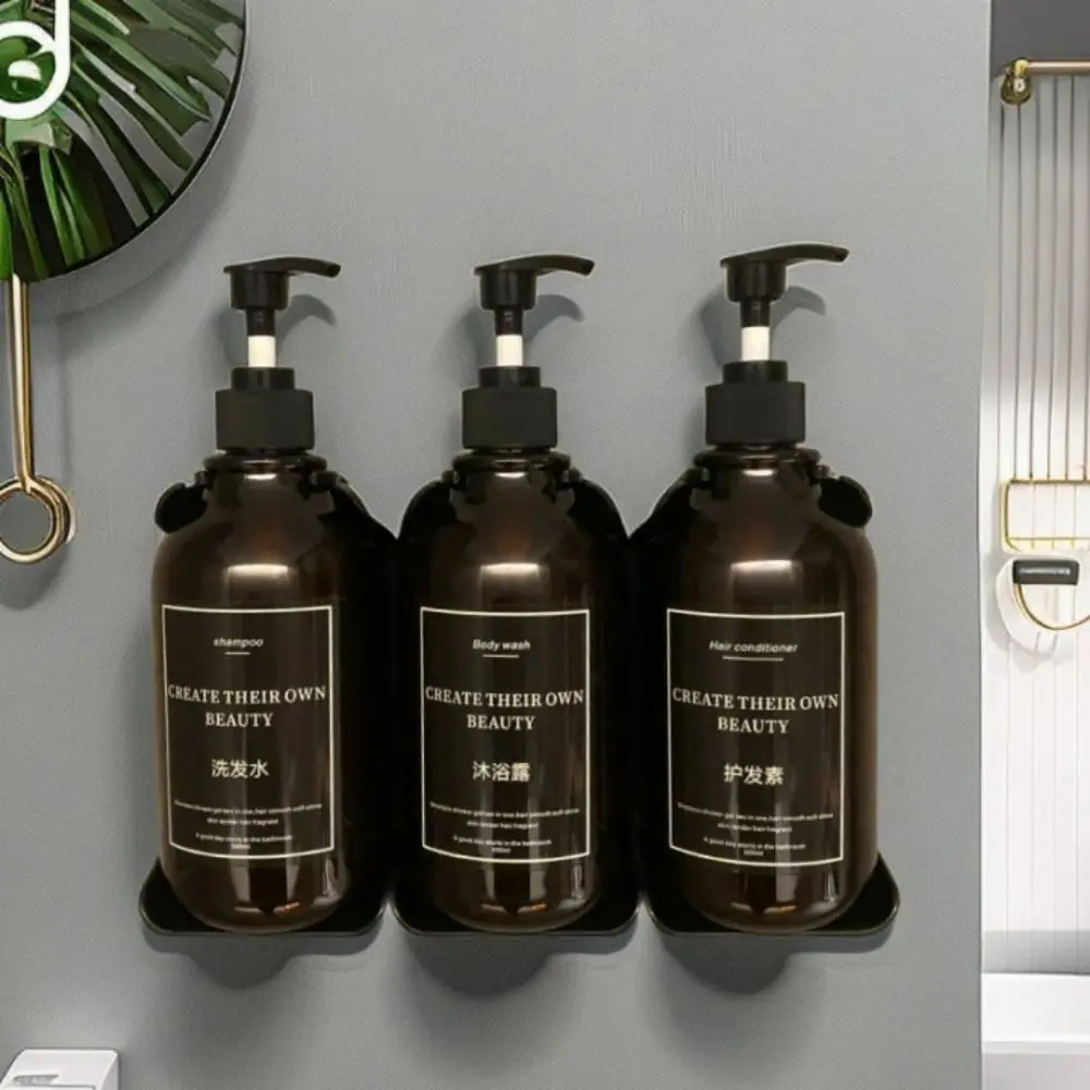 

Ручной пресс, настенный дозатор мыла с замком, прозрачный/коричневый контейнер для лосьона для ванны с этикетками, герметичная пустая бутылка с насосом для путешествий