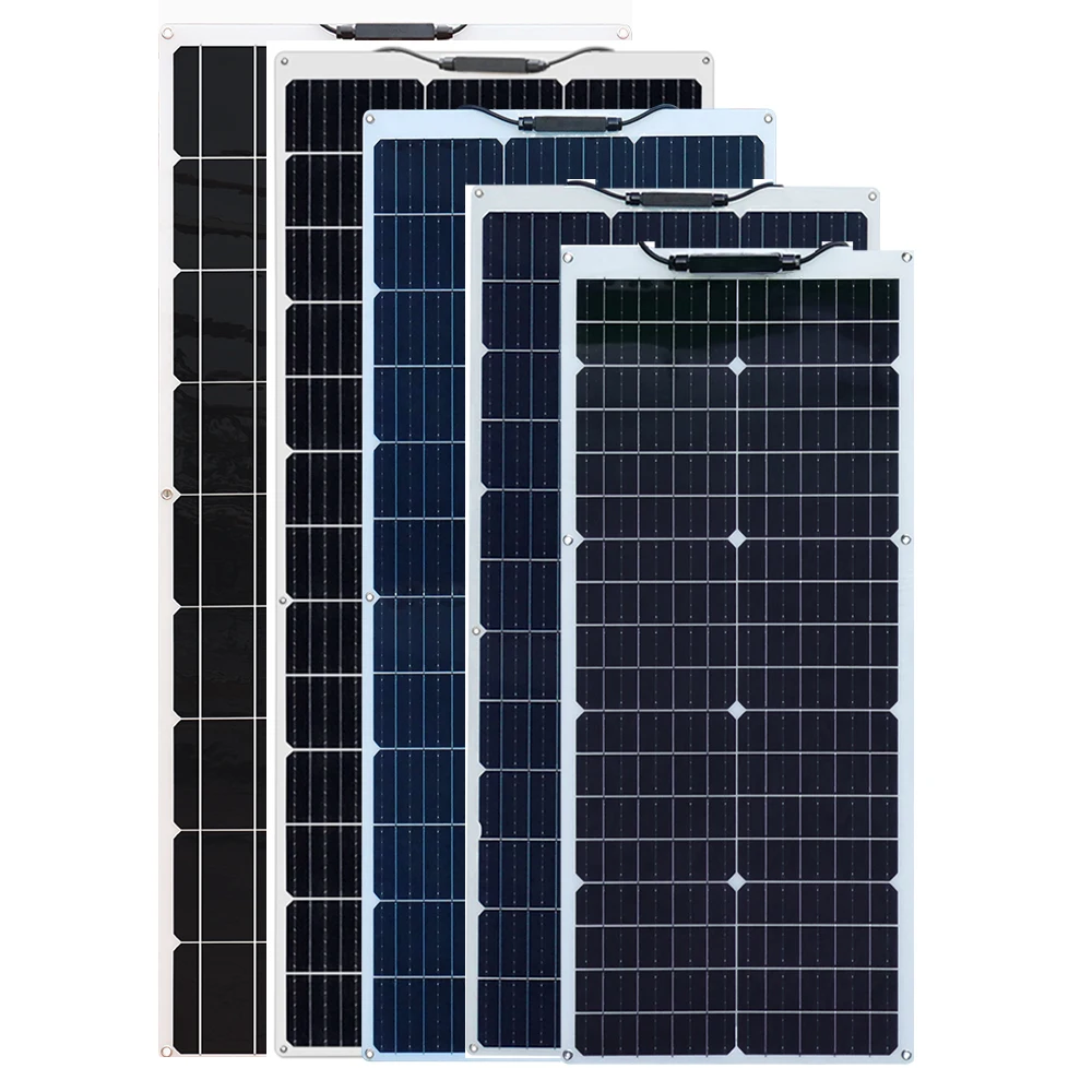 12V Flexible Solar Panel Monocrystalline Kit 50W 80W 100W 120W 150W PV cell For Home & RV & Boat battery charger Solar Panels