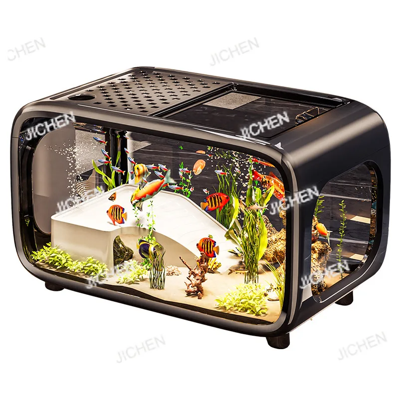 Creative Fish Tank Household Light Luxury with Lid New Landscaping Ecological Tank Wholesale High Transparency and Anti-drop