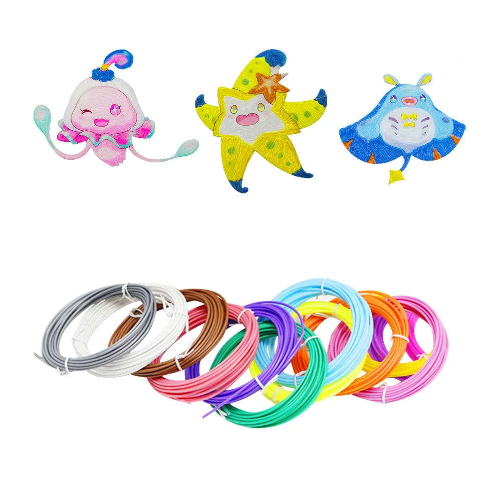 

1 комплект, нить Pcl 1,75 мм, 10-цветный пластик для 3D-ручки для рисования, креативное моделирование, поставка художественного проекта