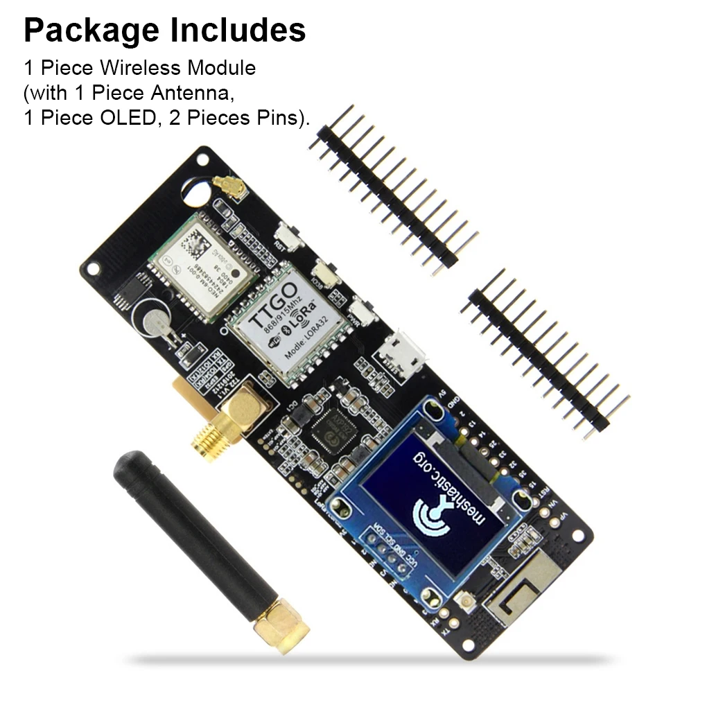 TTGO Meshtastic T-Beam LoRa ESP32 Development Board 433/868/915MHz LoRaWAN Module Circuits With WiFi Bluetooth GPS OLED