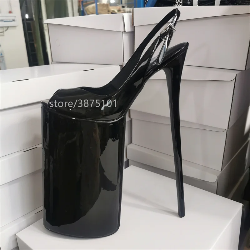 Black 30cm Extreme High Heel Pumps Sexy Women Sandals SM Cosplay Show Club Party Cross Dresser Drag Queen Unisex Shoes Plus Size