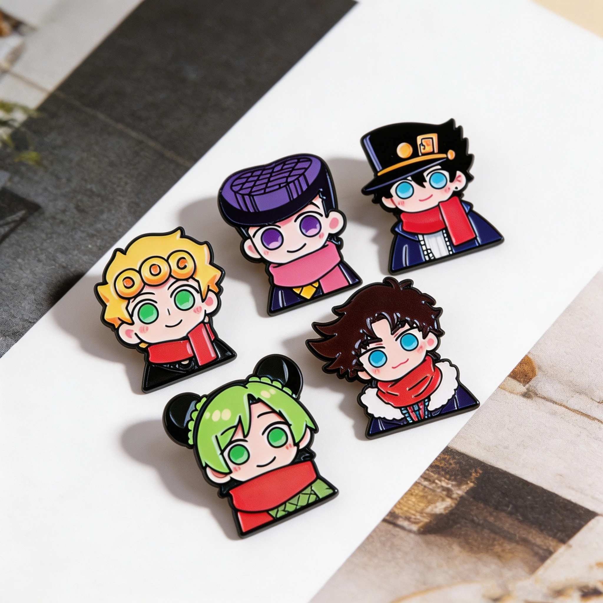 1-5 Stück/Set Abenteuer-Jungen Emaille-Pin Anime Manga Abzeichen Brosche Rucksack Tasche Kragen Revers Dekoration Schmuck Geschenk für Fans Freunde