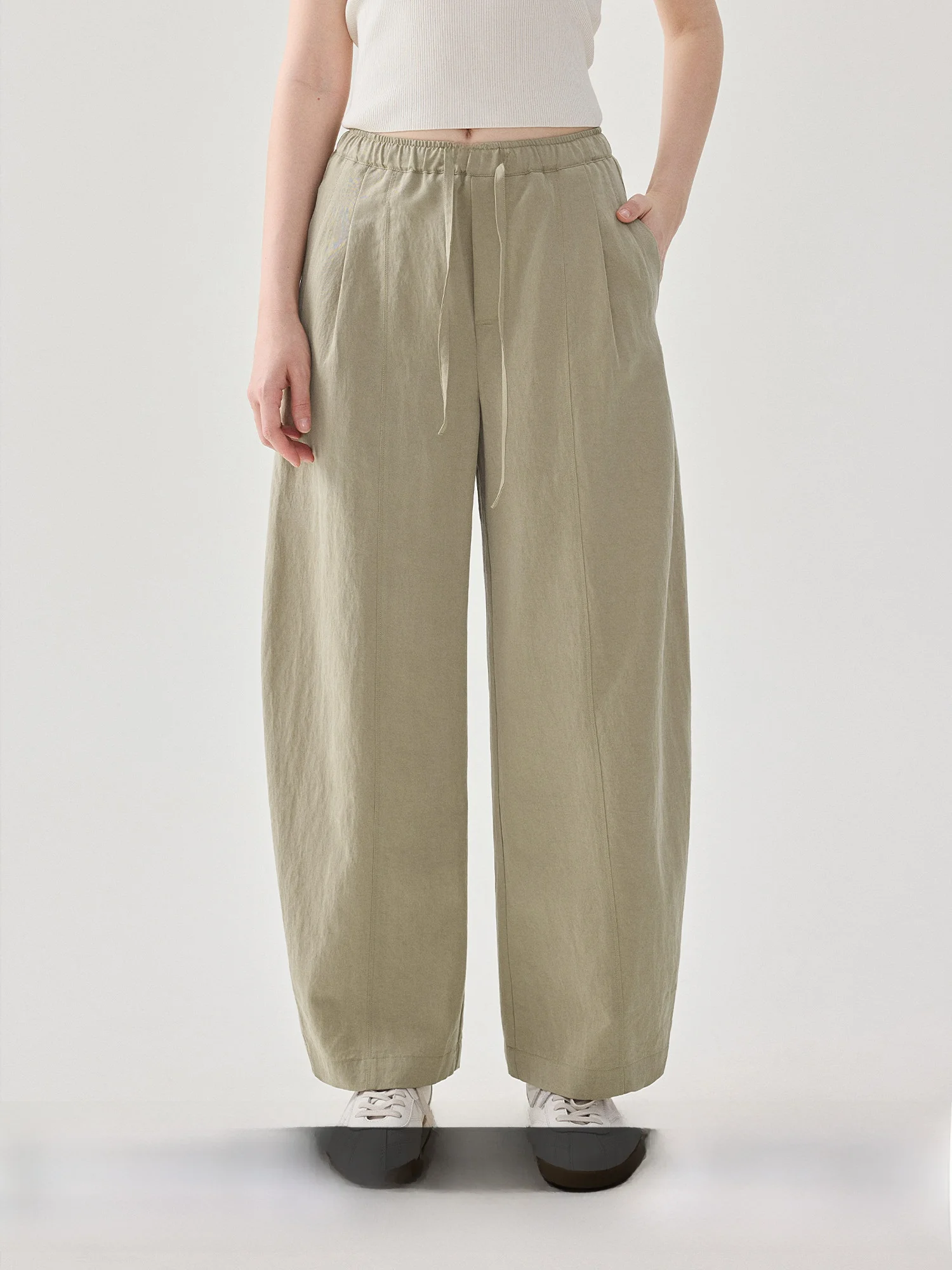 

Повседневные свободные женские брюки-пингвинки, универсальные, с эластичным поясом, укороченные, фасона «бананы», весенняя новинка, стиль Whaleahu