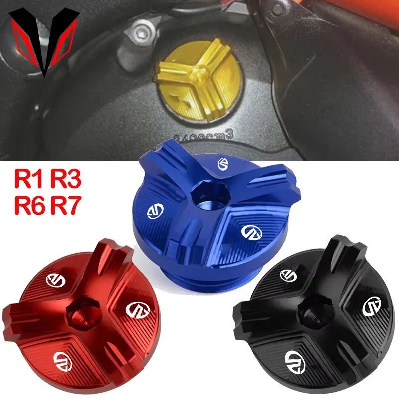 For YAMAHA R6 YZF R7 2021 2022 YZF-R1 1998-2020 YZF-R3 YZF-R6 R6S 2006-2021 Motorcycle CNC Engine Oil Filler Cap Plug Screw