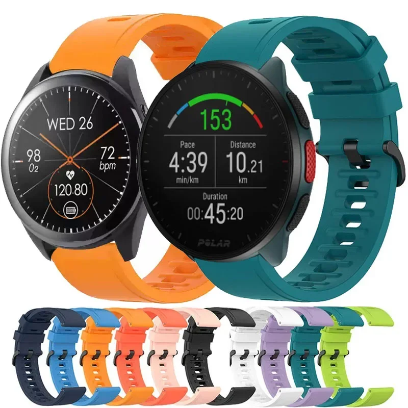 20mm 22mm Sport Silicone Band For Polar Vantage V3 M M2 M3 Grit X Pro X2 Pro Watchband Strap For Polar ignite 2 3/Pacer/Unite
