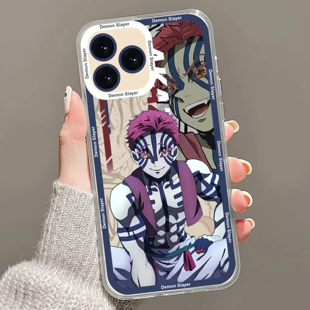 Demon Slayer Muzan Kokushibo Douma custodia per telefono per iphone 15 14 13 12 11 Pro Mini XS MAX 8 7 6 Plus X XS XR Silicone nero morbido