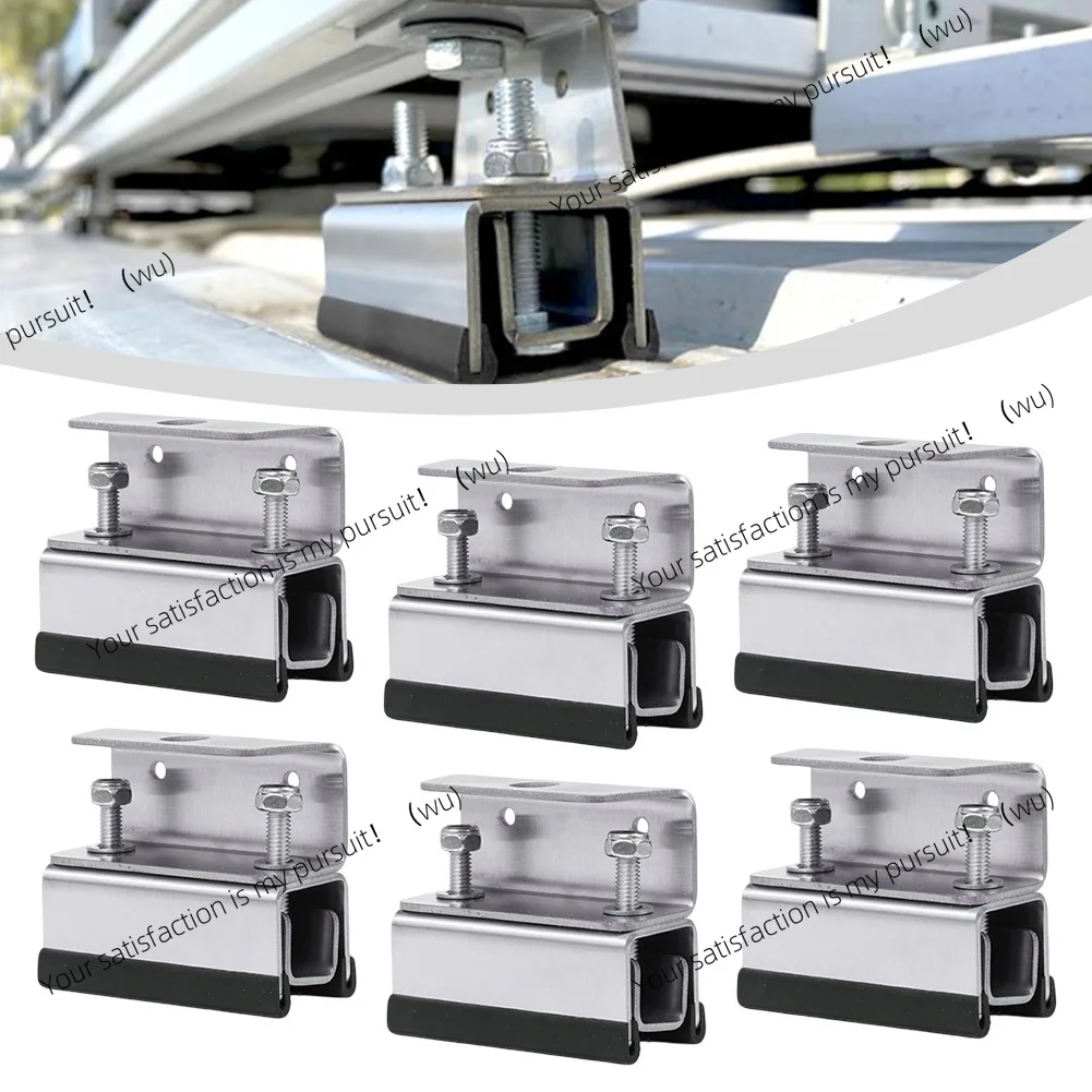 6Pcs/7 * 5.8 * 2.85cm RV Yacht Stabilizer Top Box Fixed Stainless Steel Photovoltaic Accessories Household