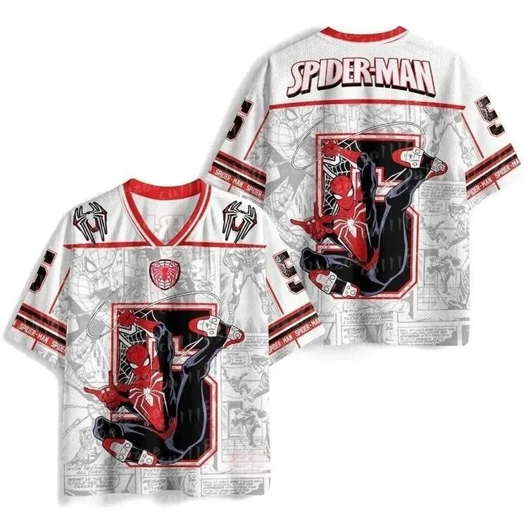 Replica Super Hero Web Pattern Family Matching T‑Shirt,3D Print Streetwear Short Sleeve Tops for Men Women Kids Casual Jersey Te