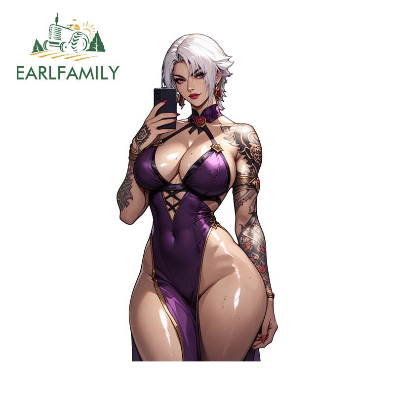 EARLFAMILY Hentai Boobs Sexy Tattoo Girl NSFW Adesivi per auto Artistico Skateboard Tavola da surf Decalcomanie Protezione solare Trolley Accessori