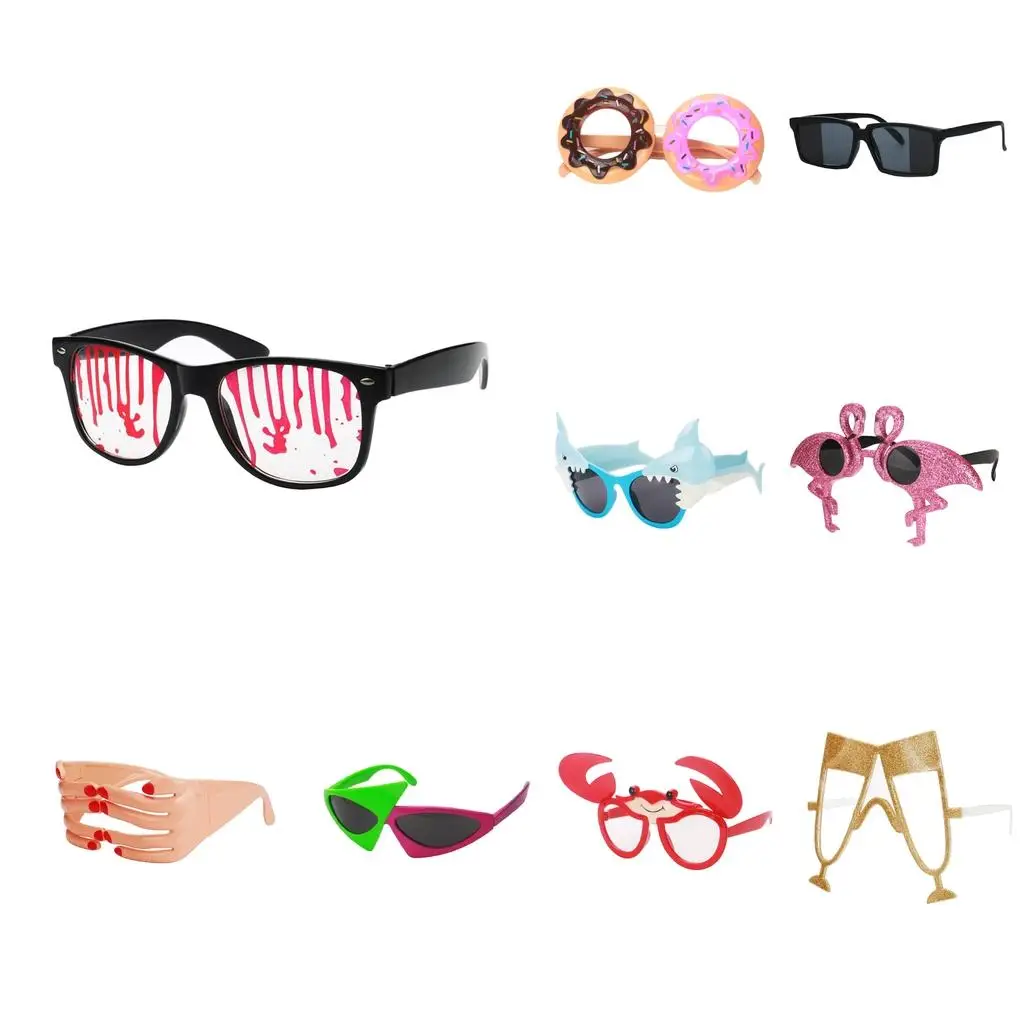 Verschiedene Neuheits-Sonnenbrillen, lustige Partybrillen, Spielzeug-Party-Tricks für Kinder und Erwachsene, Halloween, Kostüm, Sommer, Strand, Cocktail