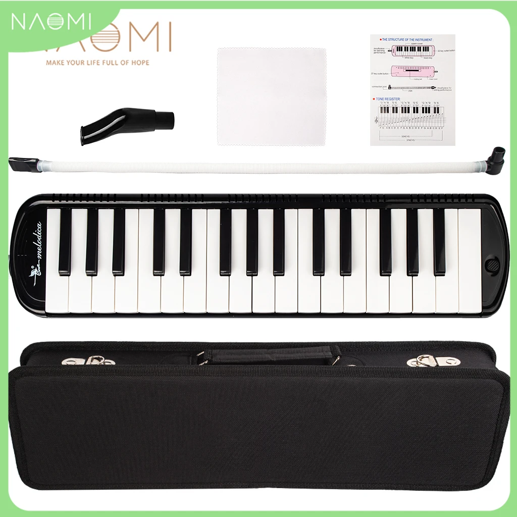 

NAOMI 32 Keys Melodica Mouth Organ With Blowpipe And Mouthpiece Musical Instrument Air Piano Keyboard For Child Beginners Adult