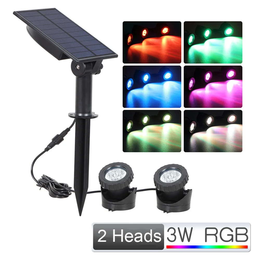 

Solar Pond Light 2 in 1 Underwater Dual Head 12 Leds Wtaerproof Landscape Decoration for Patio,Garden,Yard,Fountain