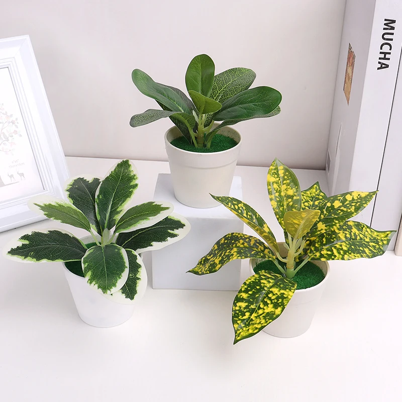 Artificial Plants Mini Bonsai Small Simulated Tree Pot Plants Fake Flowers Office Table Potted Ornament Office Home Garden Decor