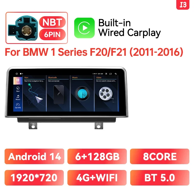 Xonrich Draadloze Carplay Android Multimedia Scherm Voor Bmw 1/2/3/4 Serie F20/F21/F30/F31/F33/F34/F36 Nbt Ips Display 10.25''